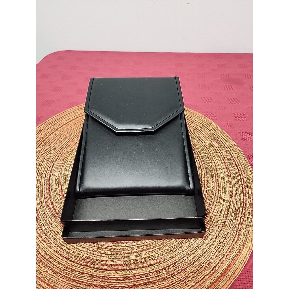 Black Leatherette Necklace Presenter/Case With Matching Box Heirloom Storage